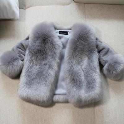 China Anti-wrinkle new children imitated fox fur coat for girl for sale