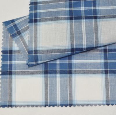 China Breathable 100 Cotton Yarn Dyed Linen Fabric 60*60 90*88 Gauze Fabric For Shirts for sale