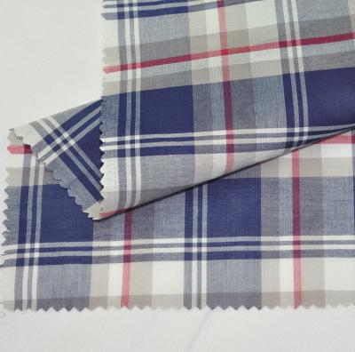 China Breathable 100 Cotton Yarn Dyed Linen Fabric 60*60 90*88 Voile Fabric For Shirts for sale