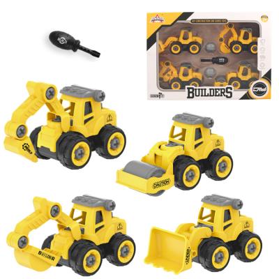 China Toy Disassembling Engineering car children's toy boy DIY nut ​​set puzzle simulation excavator construction truck disassembly toy for sale