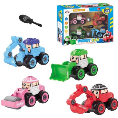 China Toy Factory Cartoon Children's Toys DIY Nut Mounting Plate Demolition Construction Truck Diecast Direct Toys for sale