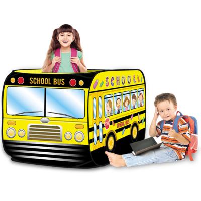 China Unique Design Toy Hot Sale Doll House Tent Large Canvas Soft Dollhouse Soft Yellow Dollhouse School Bus Tent Toys for sale