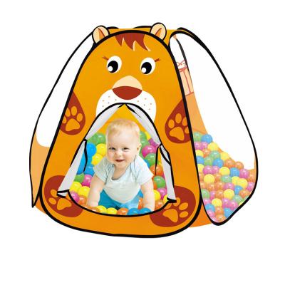 China Soft Toy Children's Cartoon Tent Lion Rabbit Animal Game Room Folding Six Sides Large Tent Climbing Bobo Ball Game Room for sale