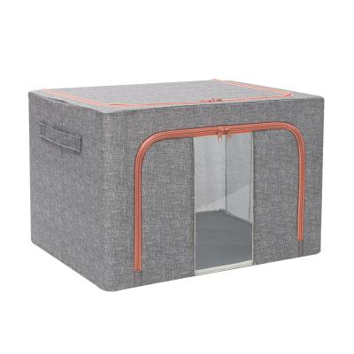 China Wholesale China Goods Sustainable Oxford Cloth Storage Box With PVC Window Living Box for sale