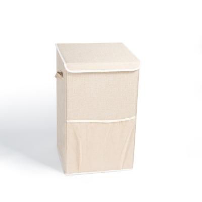 China Sustainable Hot Selling Cotton And Canvas Fabric Storage Box Art Four Steel Frame Finishing Folding Box for sale