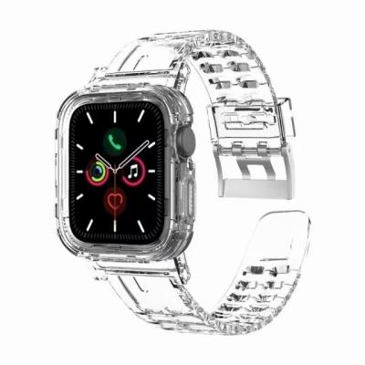 China Rubber For Apple Watch Band 42mm Iwatch Transparent Case 44mm Cover Colorful Candy Apple Watch Band Cover for sale