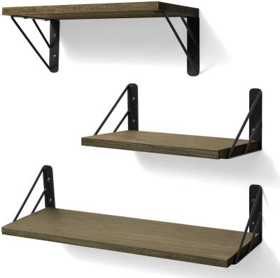 China Rustic Floating Wall Shelves Wall Mounted Shelf Decor Europe Brown Floating Shelves For Wall for sale