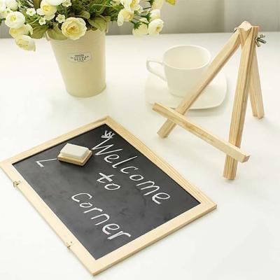 China Natural material chalkboard sign, use double sided chalkboard and white board with chalk eraser for sale