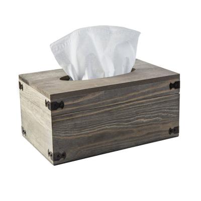 China Europe Office Home Decoration Bless You Square Napkin Holder Wooden Tissue Box for sale