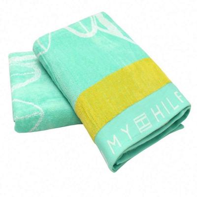 China 100% Cotton Customized Kids Velor Yarn Dyed Jacquard Cotton Towel Terry Bath Towel for sale