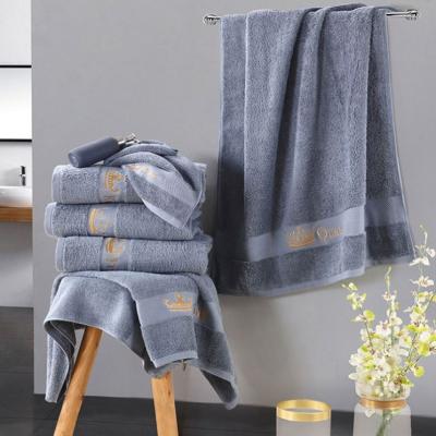 China CLASSIC Top Quality King And Queen Dobby Embroidery Large Size Hotel Cotton Bath Towel for sale