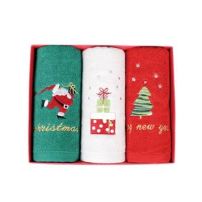 China Customized Quality Embroidery Christmas Cotton Hand Towel 35x75cm or customized for sale