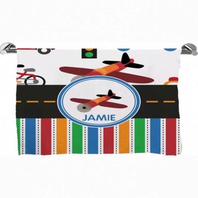 China Reative Printing Cotton Single Velvet Carry Large Custom Beach Towel for sale