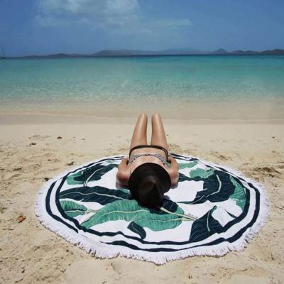 China New Fashion Tassel Jacquard Round Beach Towel Hot Selling 100% Cotton 140x140cm or customized for sale