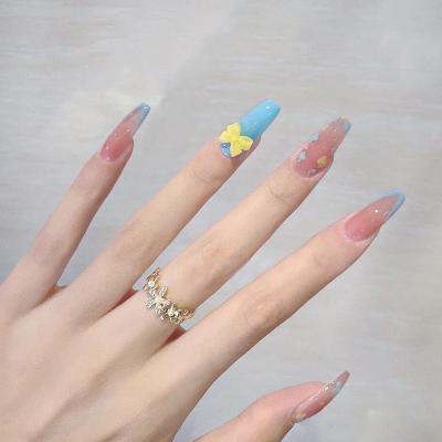 China DIY Nail Art X23 Wearable Manicure Patch False Nail Finished False Bib Detachable Arc Press On Nail Tips for sale