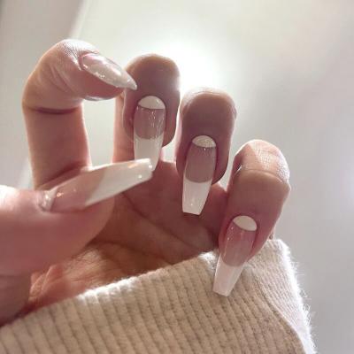 China DIY nail art X.25 European and American French nail using fake nail product removable press on nail tips for sale