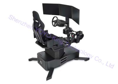 China 3 DOF Electric System VR Car Racing Simulator Mecha Black Color With Three Curve Screen for sale