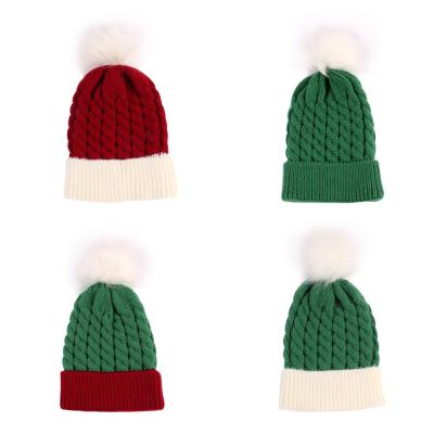 China New 2021 Outdoor Activities Winter Christmas Knit Hats For Kids Baby Christmas Hats for sale