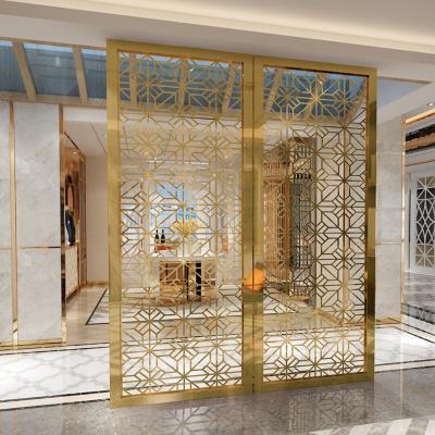 China New classic/postmodern hanging villa stainless steel screen laser cut design room divider luxury metal partition wall for sale