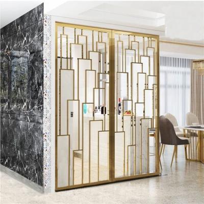 China PVD Plating Custom Decorative Acrylic Glass Interior Decorative Room Divider Partition Wall Hall Partition for sale