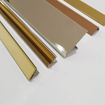 China Modern high quality baseboard brass profile and stripes T tile edge stainless steel skirting profiles for wall decoration for sale