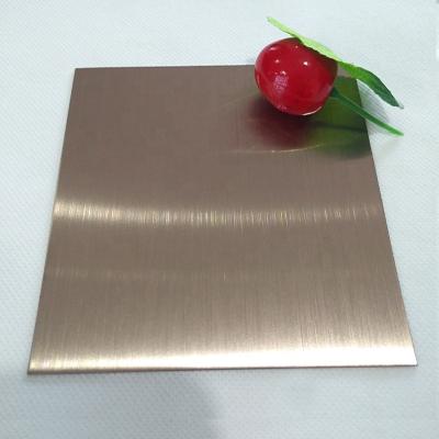 China Decoration 304 Inox Hairline Bronze Finish Brushed Color Stainless Steel Sheet With 7C Laser Film for sale