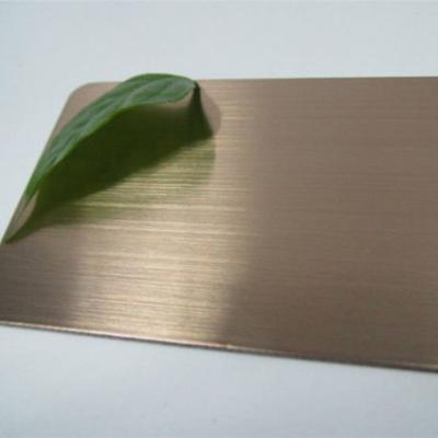 China 4x8 Rose Gold Hairline Decorative Stainless Steel Sheet Metal Panel For Wall for sale