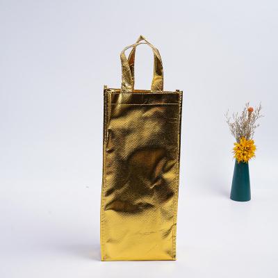 China Handled Fine Quality Wine Bag Laser Lamination Non Woven Cheap Non Woven Bag for sale