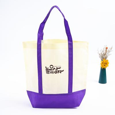 China Wholesale Custom Non Woven Handled Grocery Bag Desgin Logo Printed Reusable Non Woven Tote Bag For Sale for sale