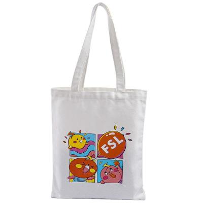 China Reusable Promotion Cotton Canvas Fashion Shopping Bag Cotton Handled Portable Bags for sale