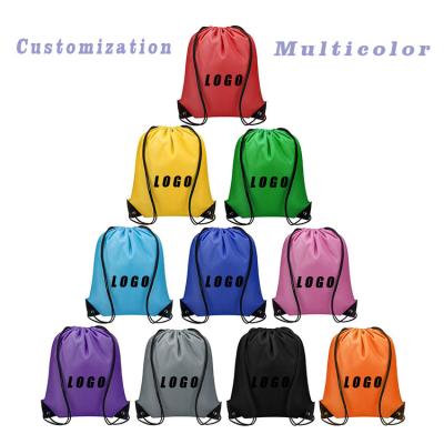 China Custom Fashion Hot Sale Promotional Logo Printing Sport Nylon Drawstring Bag Gym Backpack Drawstring Gym Bags for sale