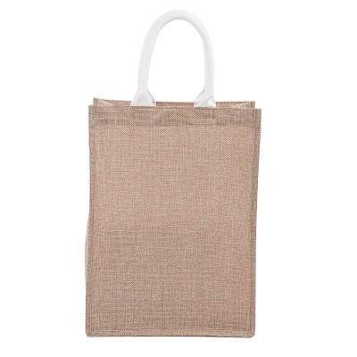 China New Design Durable Jute Shopping Gift Bags Fashion Logo Jute Shopping Bag Custom Made for sale