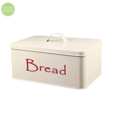 China Sustainable vintage metal bread box with cover for kitchen storage for sale