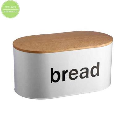 China Freshness Keeping Vintage Metal Bread Box with Bamboo Cutting Board for Kitchen Storage FKB001L1 for sale