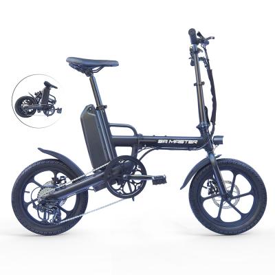 China Wholesale Aluminum alloy bicicleta ciclo variable speed folding E-bike 16 inch ultralight lithium battery cycle small electric bicycle for adult for sale