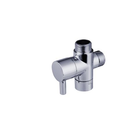 China Modern factory supply 3/8 and 7/8 brass T-adapter shut-off valve for handheld bidet sprayer cloth diaper sprayer for sale