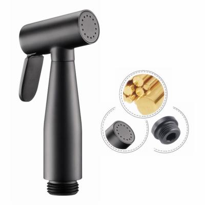 China Bathroom Handheld Sprayer Family Use Wash Function Shower Head Black Stainless Steel Bidet Toilet Water Attachment for sale