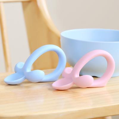 China BPA Free Baby Utensils BPA Free Spoons Set Toddler Babies Kids Food Kitchen Spoon Feeding Training Silicone for sale