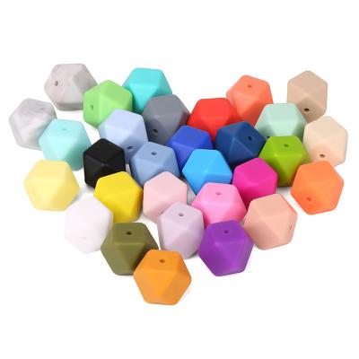 China Non-Toxic Non-Toxic Hexagon Teether Hot Selling Safe Chewing Silicone Teething Beads for sale