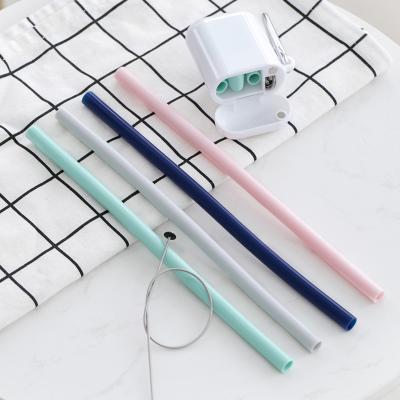 China Large Diameter Coffee Silicone Straws Straw One Fat Viable Colorful Viable Elephant Milkshake Smoothie for sale