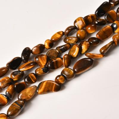 China Drilled Yiwu Natural Irregular Yellow Tiger's Eye Nuggets Stone Beads for diy Jewelry Making 15