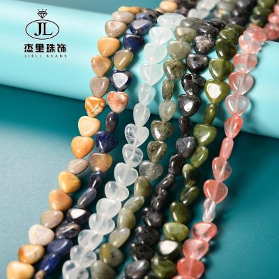 China DIY Necklace Bracelet Making Strand 10mmx10mm Wholesale Heart Carved Shape Gemstones Beads Love Shape Amethyst Rose Quartz Gemstone Beads Heart Shape Opalite Beads for sale