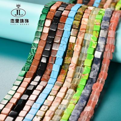 China DIY Necklace Bracelet Making Strand 4mm 6mm 8mm Wholesale Natural Amethyst Tiger eye Rose Quartz Gemstone Square Beads for Jewelry Making DIY Stone Loose Bead B-225 for sale