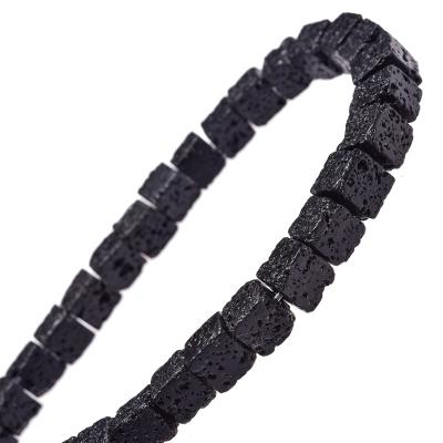 China Making Jewelry Necklace Bracelet Earring Lava Rock Gemstone Aromatherapy Essential Oil Diffuser Rectangle Black Lava Loose Beads for Jewelry Making  JL-335 for sale