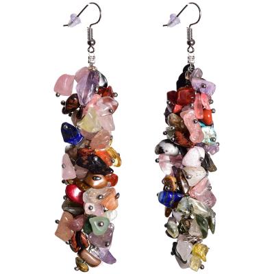 China Bohemian Asingeloo Chaka Natural Gemstone Stone Dangle Drop Earrings for Women  Handmade Healing Crystal Jewelry for sale