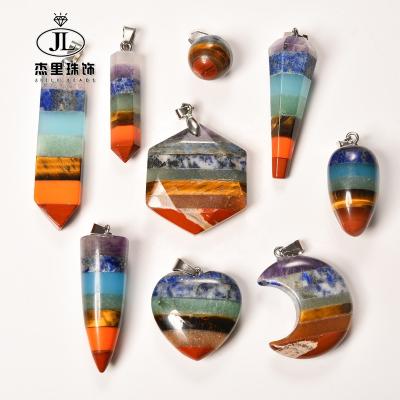 China Attractive New Arrival 7 Chakra Healing Stone Pendants for Women Reiki Meditation Seven Chakra Gemstone Pendants Gift B-228 for sale