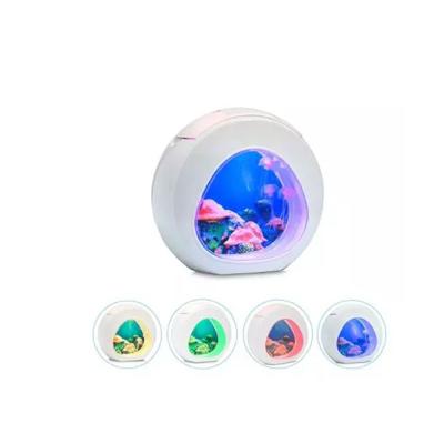 China Viable Jelly Fish Tank Aquarium Mood Night Light Color Changing Jellyfish Table Lamp for Kids Home Office Decor Magic Lamp for Gift for sale