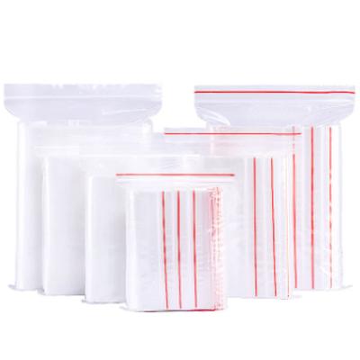 China Self-Sealing Self-Seal White Transparent Zipper Plastic Packaging Bags Self-Sealing Self-Sealing Plastic Packaging Bags Clear PE Clear Zipper Package Bags for sale