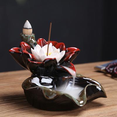 China Chinese Backflow Incense Censer Factory Waterfall Incense Censer Incense Holder Handmade Ceramic Indoor Wholesale for sale