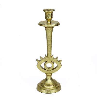 China Home Decoration Elegant Golden Resin Custom Candle Holder For Pillar Candle for sale